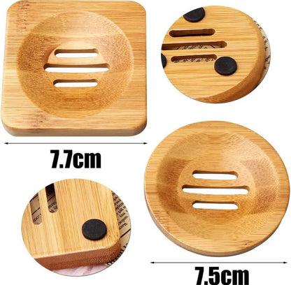 Bamboo soap dishes.